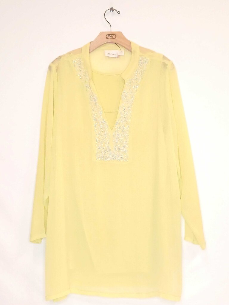 Chicos Long Sleeve Tunic With A Under Shirt