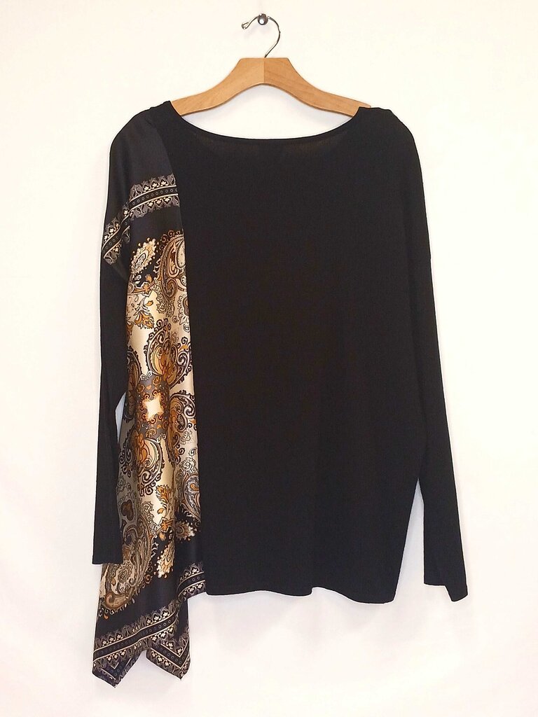 Chicos Long Sleeve One Side Pattern Top