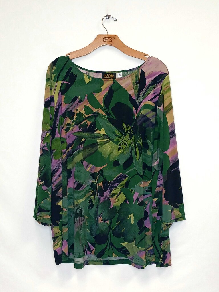 Bob Mackie Long Sleeve Floral Blouse