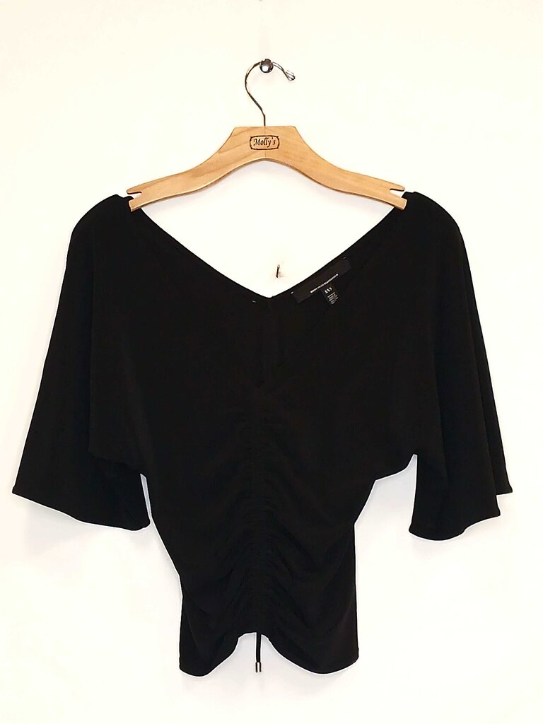 White House Black Market V Neck Scrunch Top