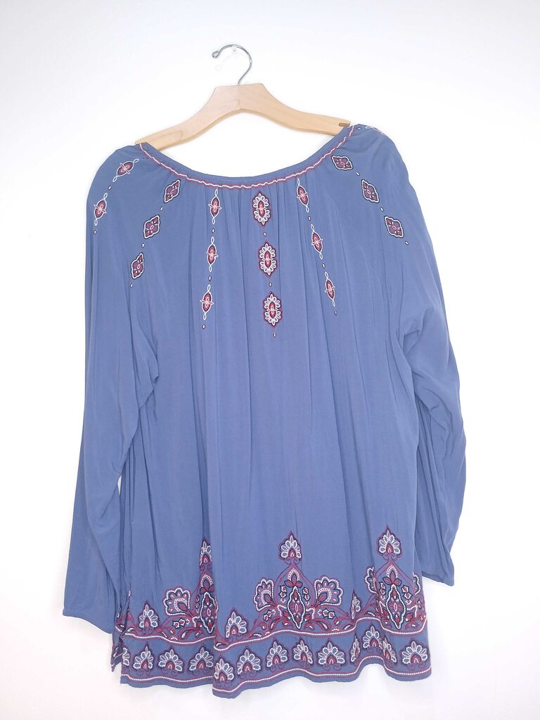 J Jill Long Sleeve Embroidered Top