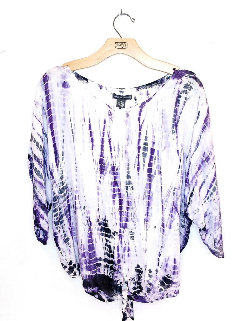 Chelsea & Theodore 3/4 Sleeve Tye Die Blouse