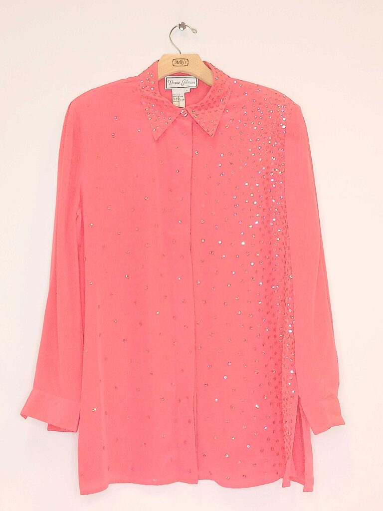 Diane Gilman Long Sleeve Sequence Button Down