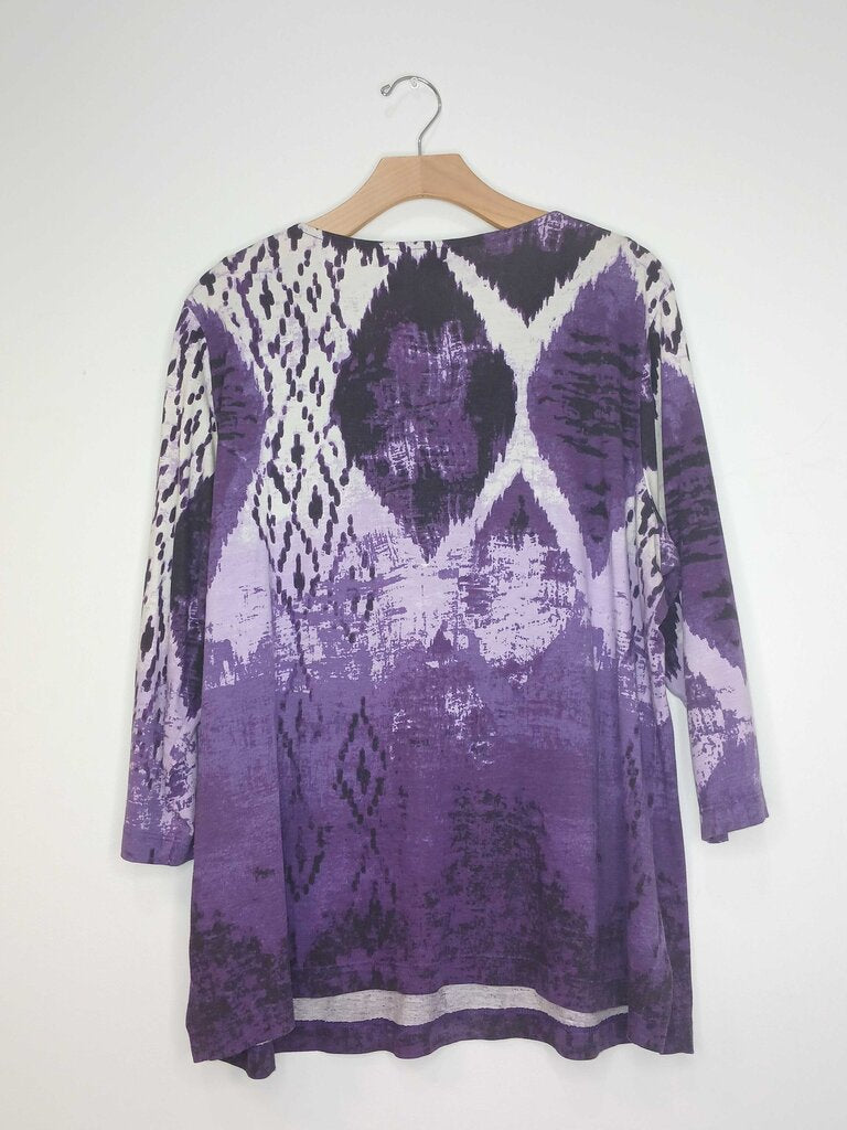 V Neck Cropped Sleeve Top
