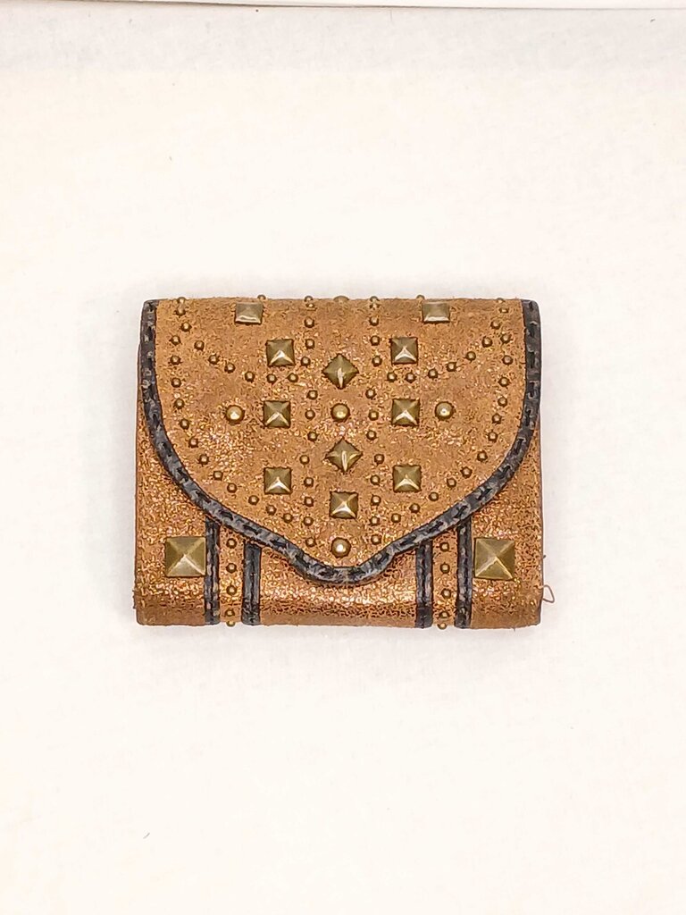 All Brand Bifold Studded Shimmery Leather Wallet