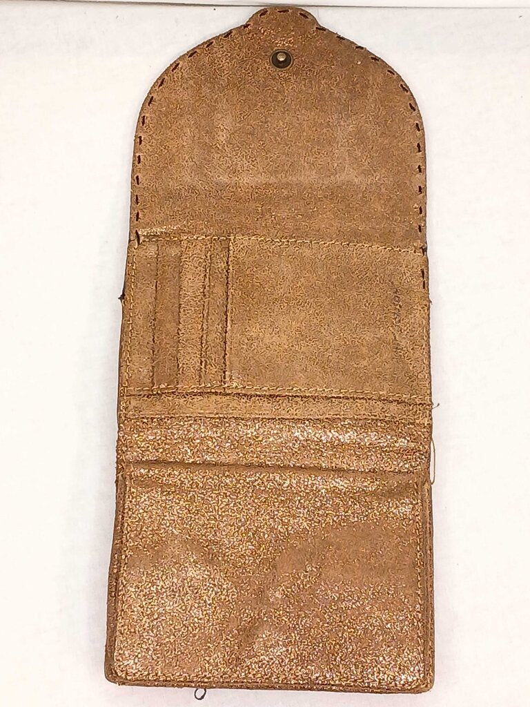 All Brand Bifold Studded Shimmery Leather Wallet