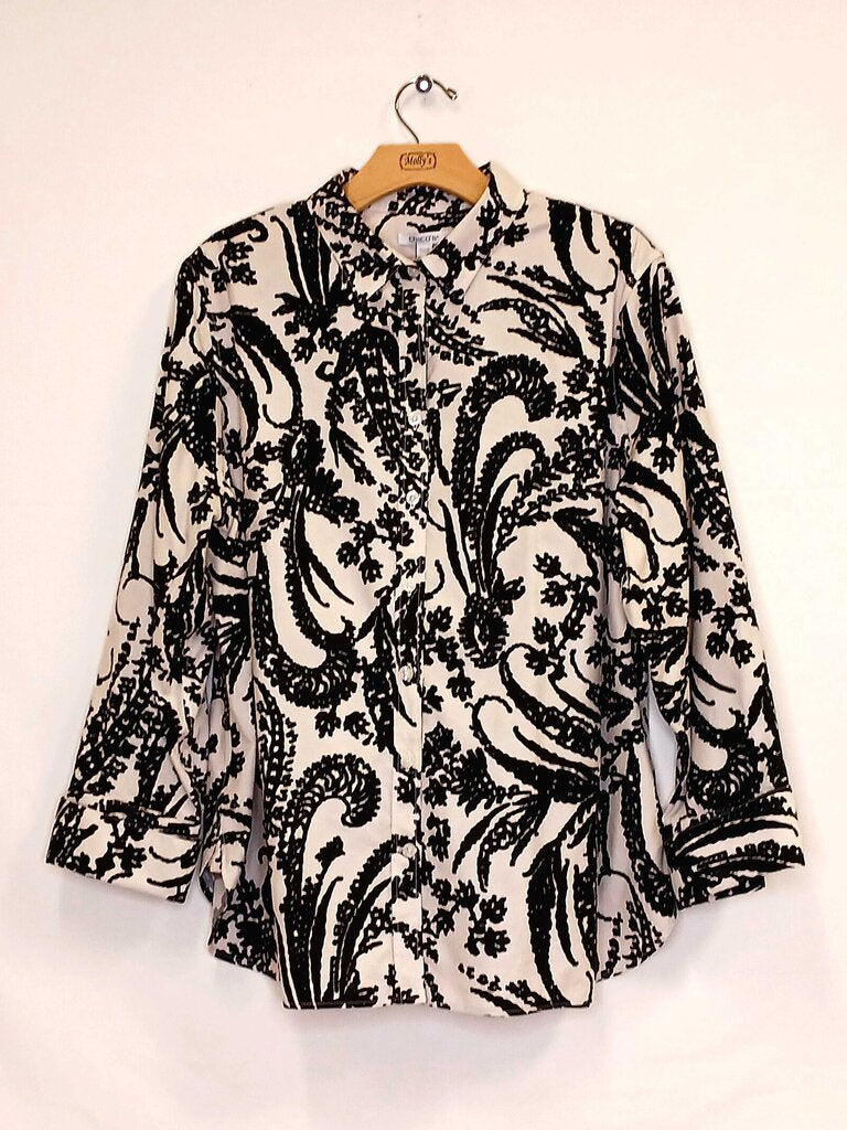 Chicos Patterned Long Sleeve Button Down