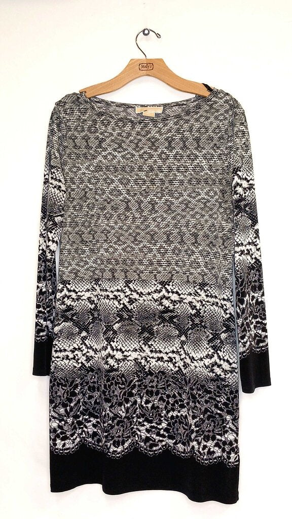 Micheal Kors Long Sleeve Mid Length Patterned Dress
