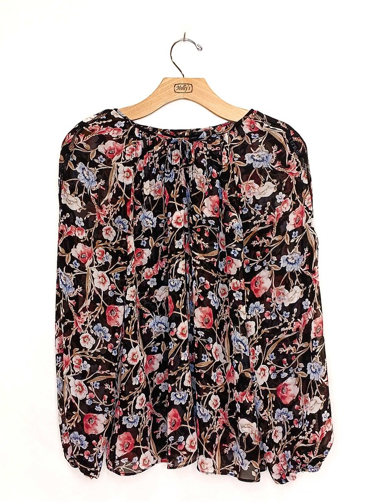 White House Black Market Sheer Long Sleeve Blouse