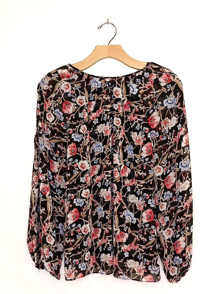 White House Black Market Sheer Long Sleeve Blouse