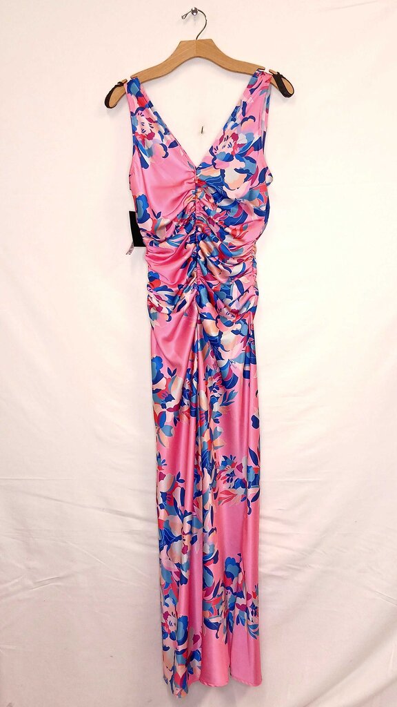 Sleeveless V Neck Long Patterned Dress