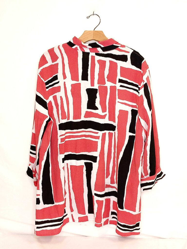 Ali Miles Patterned Long Sleeve Button Down