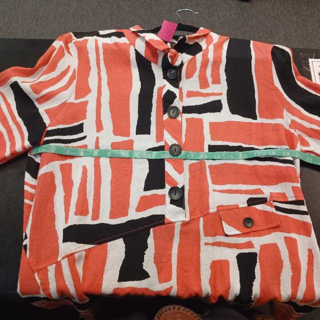Ali Miles Patterned Long Sleeve Button Down