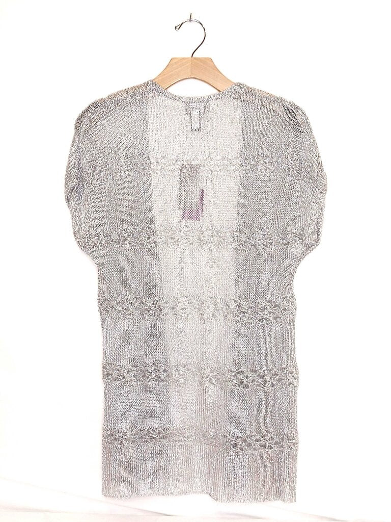 Chicos Short Sleeve Glittery Cardigan