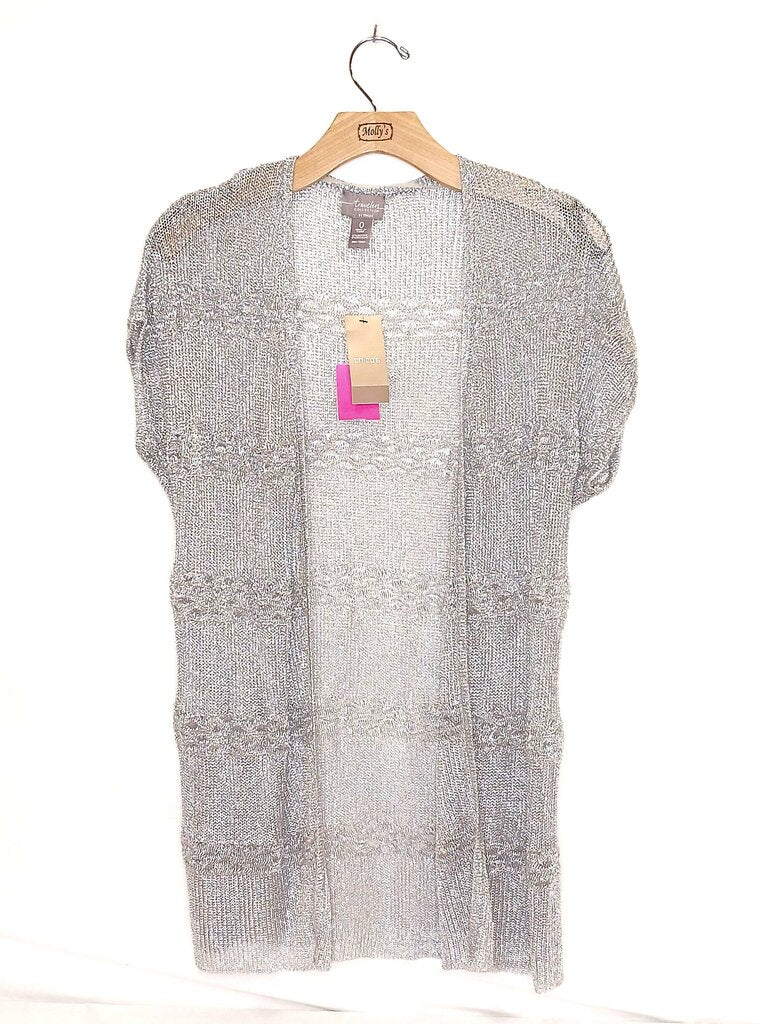 Chicos Short Sleeve Glittery Cardigan