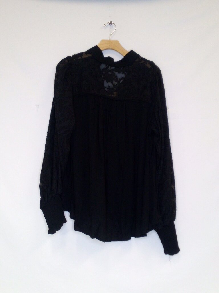 Umgee Sheer Lace Sleeve Button Down