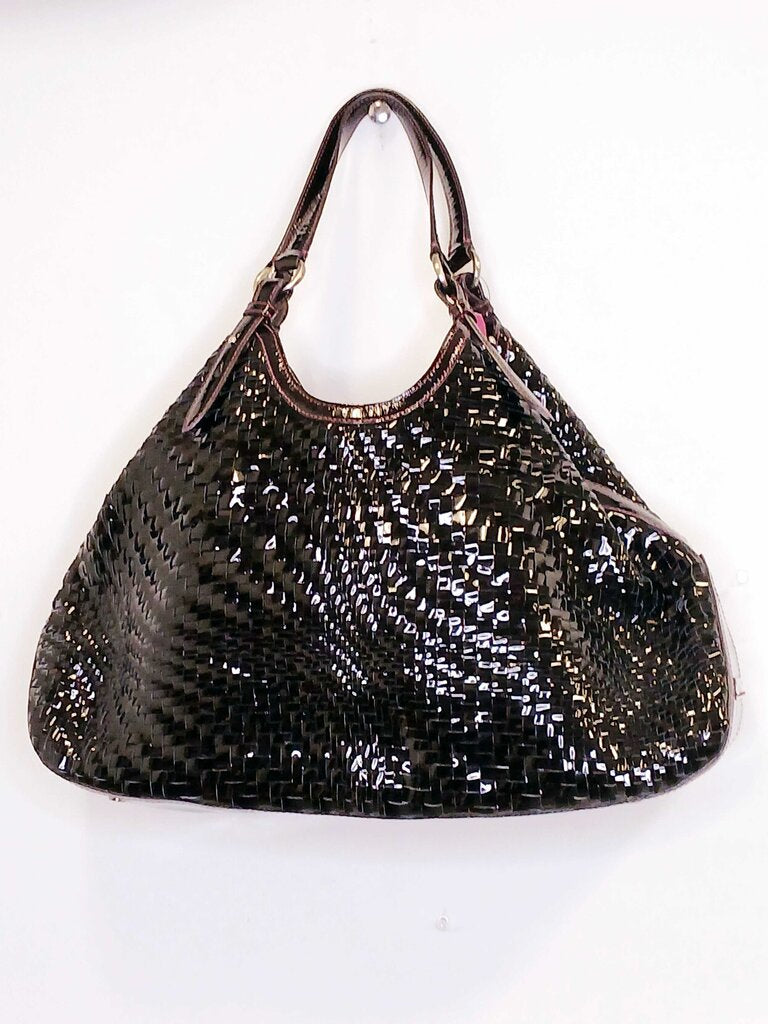 Cole Hann Woven Triangle Leather Tote Shoulder Bag