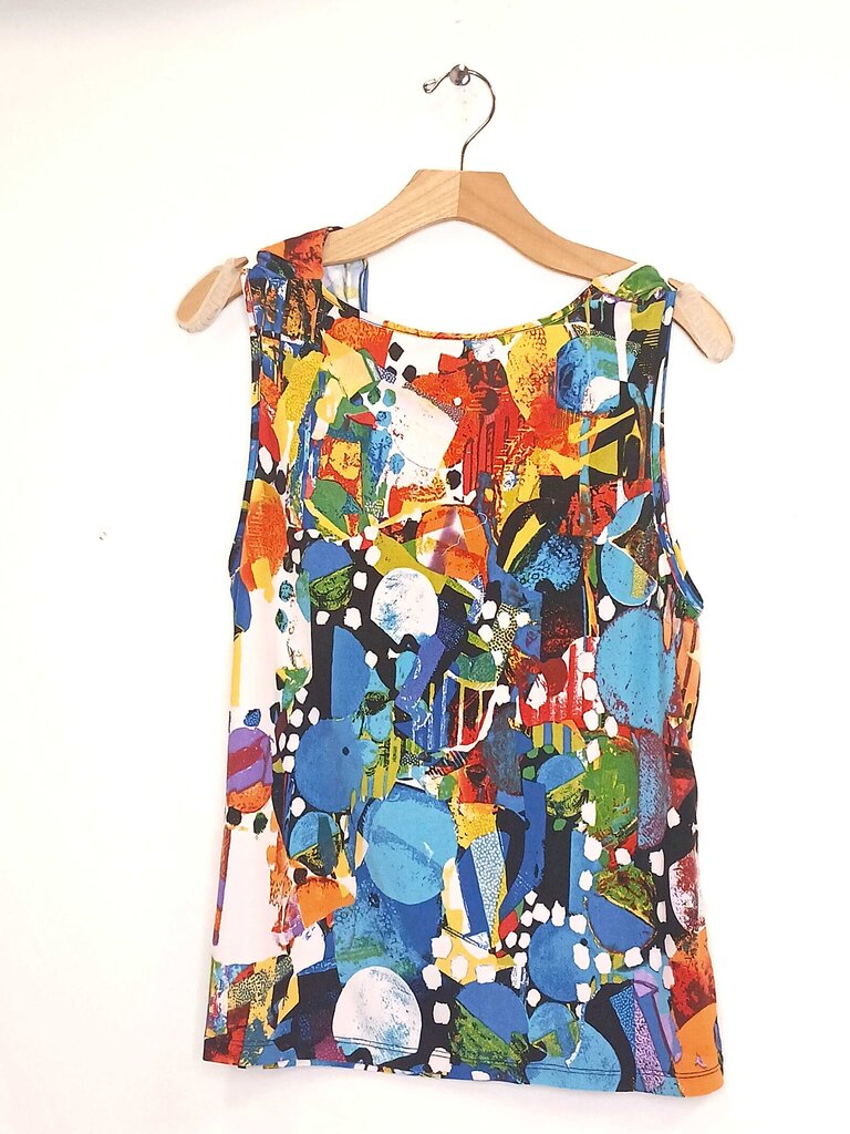 Peter Nygard Patterned Sleeveless Cow Neck Blouse