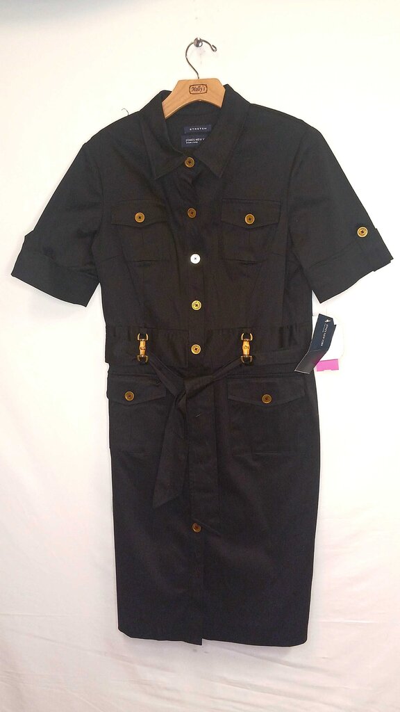 3/4 Sleeve Knee Length Button Down Dress