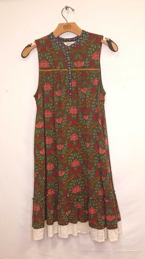 Floral Sleeveless Mid Length Dress