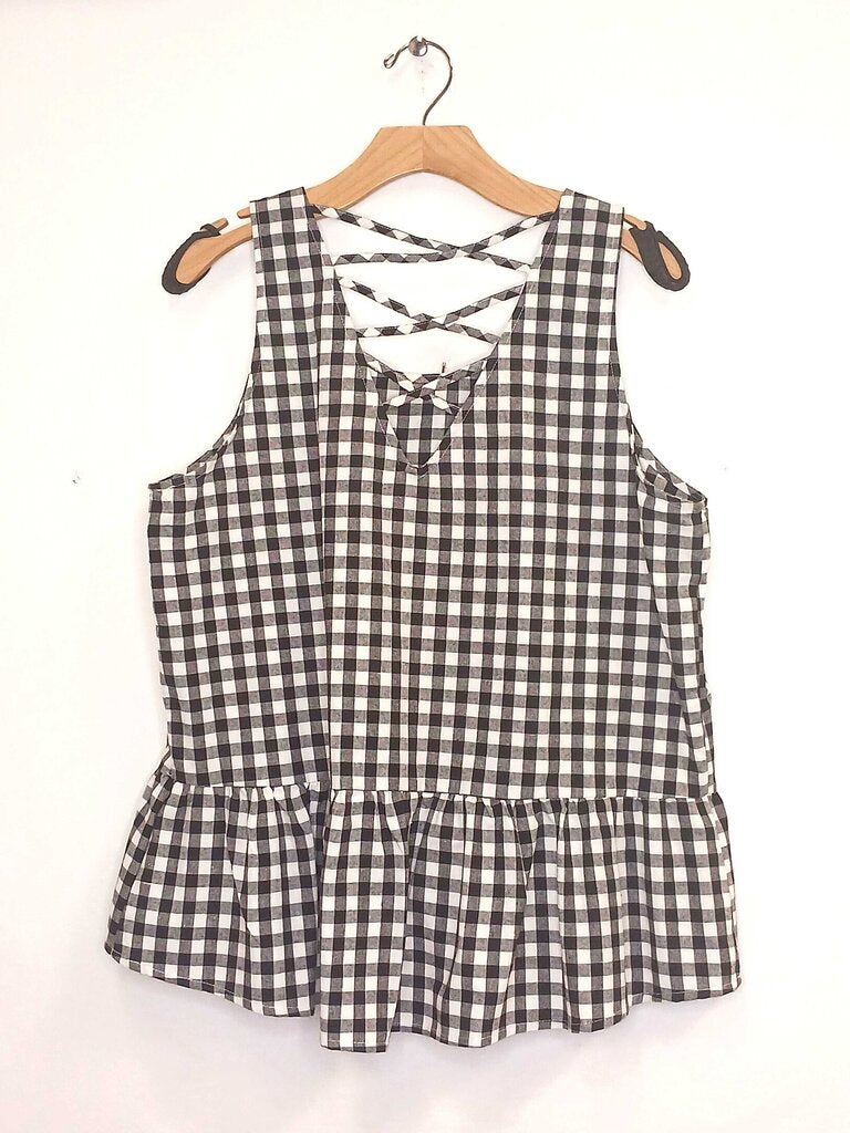 Sleeveless Gingham Top
