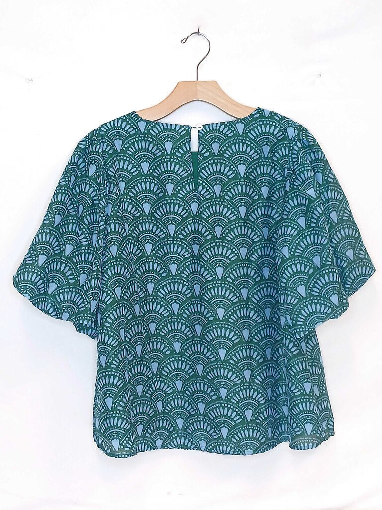 J. Marie Patterned 3/4 Sleeve Top