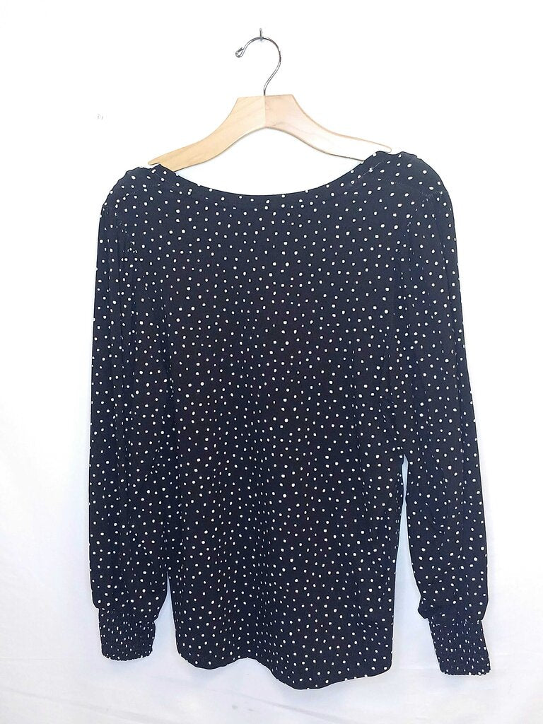 Chicos Puff Sleeve Polka Dot Top