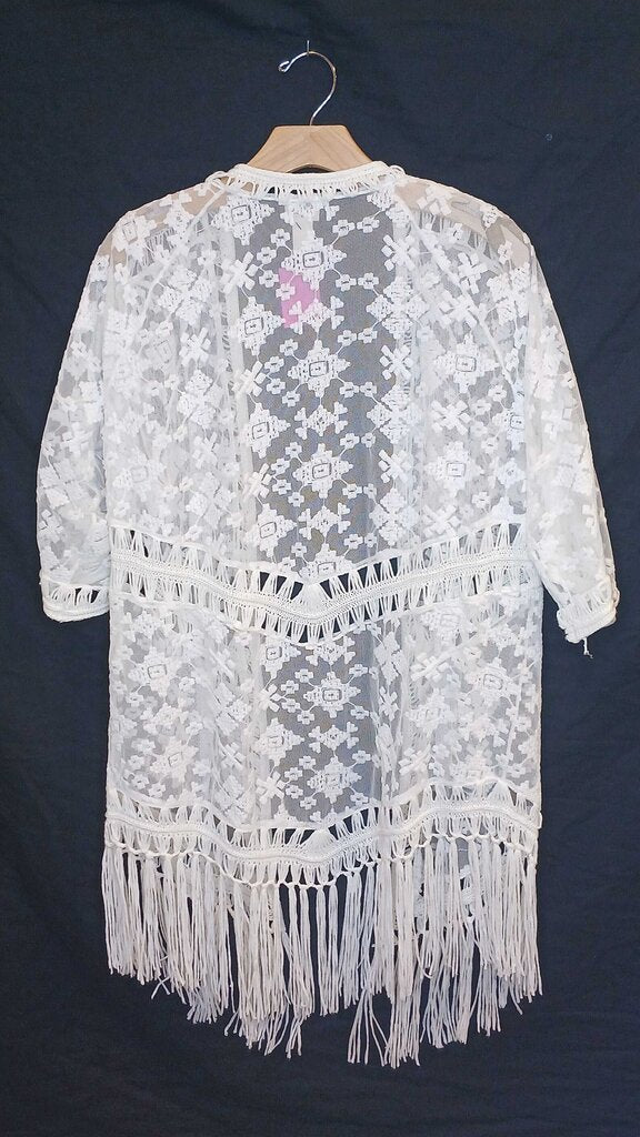 Chicos Lace and Tassel Cardigan