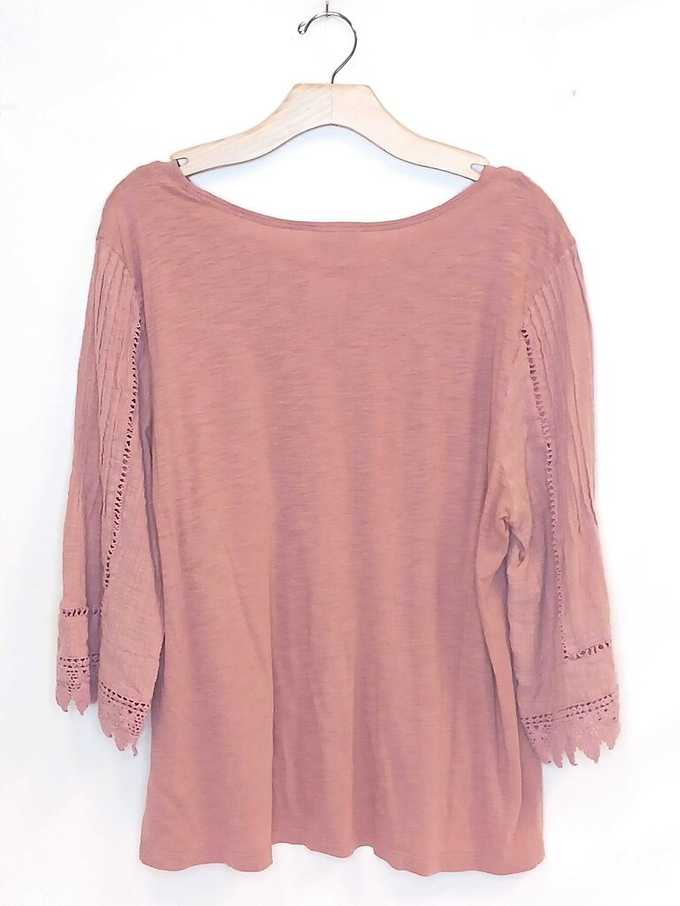 J Jill Lace Trim Sleeved Top