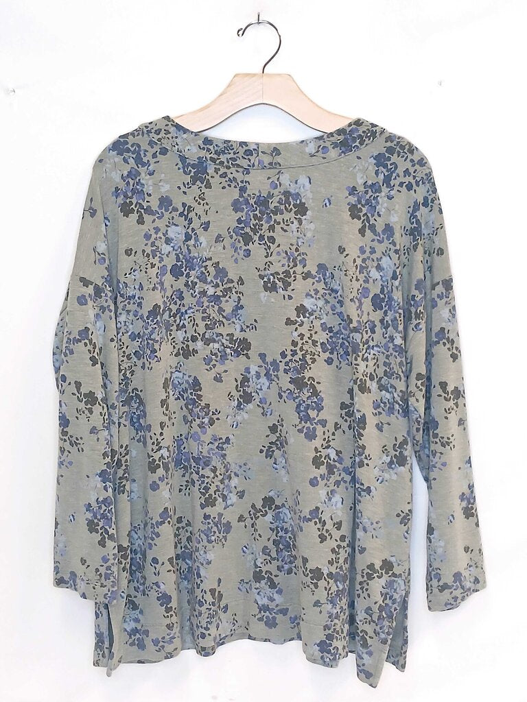 J Jill Floral False Button Top