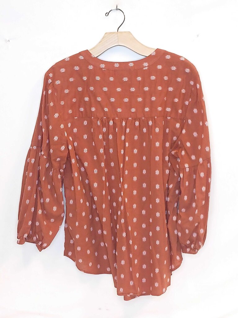 Cotton Bleu Patterned Long Sleeve Blouse