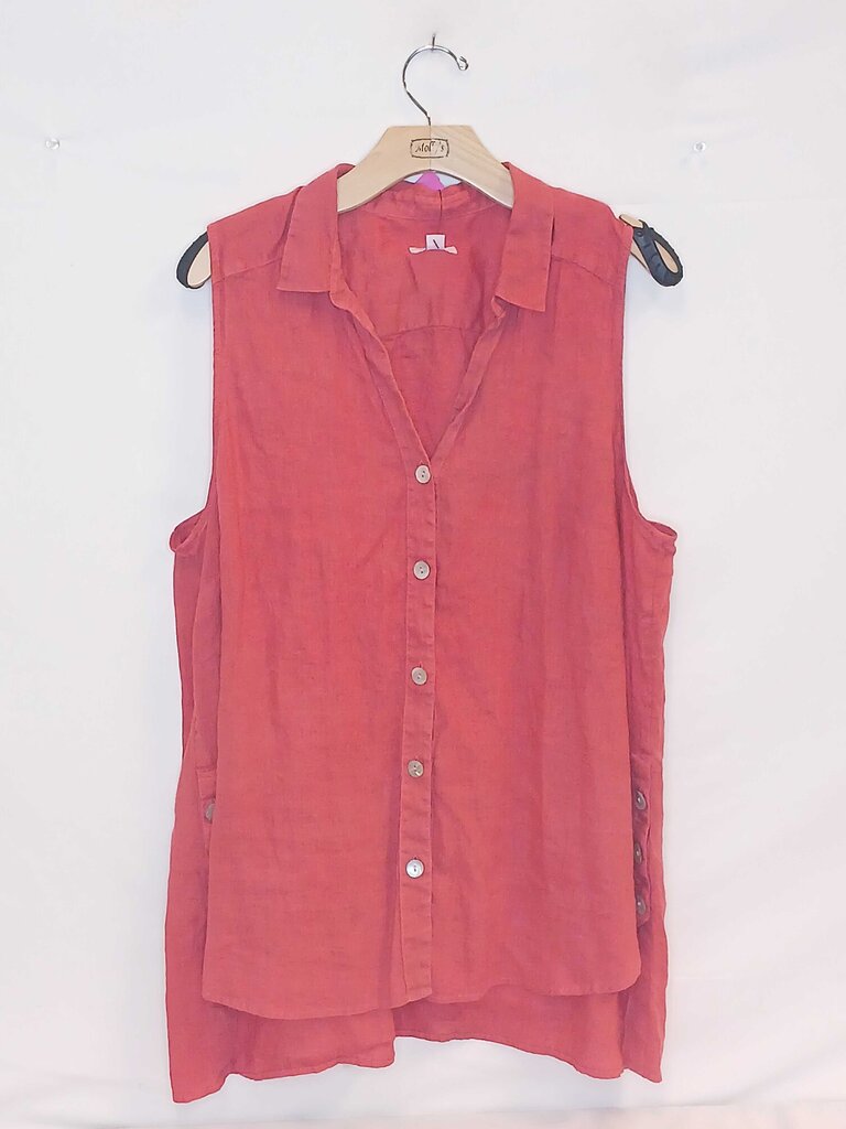 Sleeveless Button Up Top