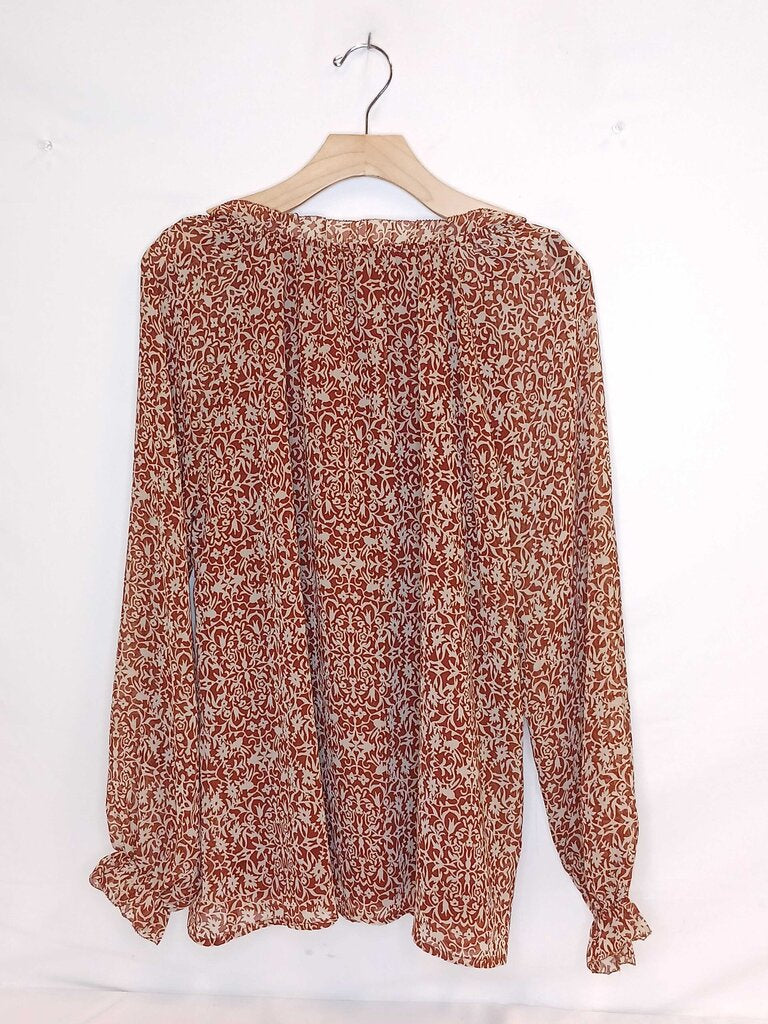 Doe & Rae Flowy Sheer Sleeve Top