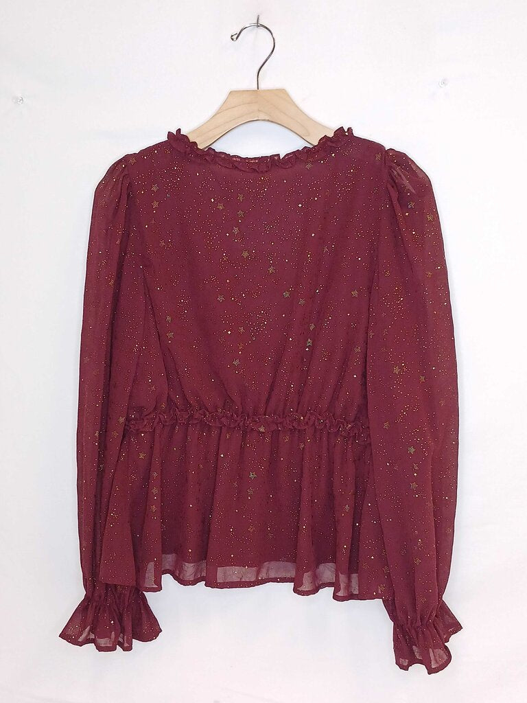 Blu Pepper Star Patterned Flowy Blouse