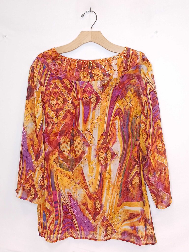 Chicos 3/4 Sleeve Beaded Shirt