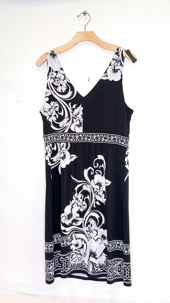 White House Black Market V Neck Dress Floral Short Sleeveless Dress