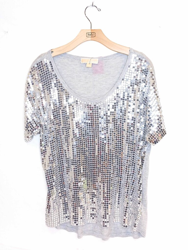 Michael Kors Short Sleeve Sequin Top