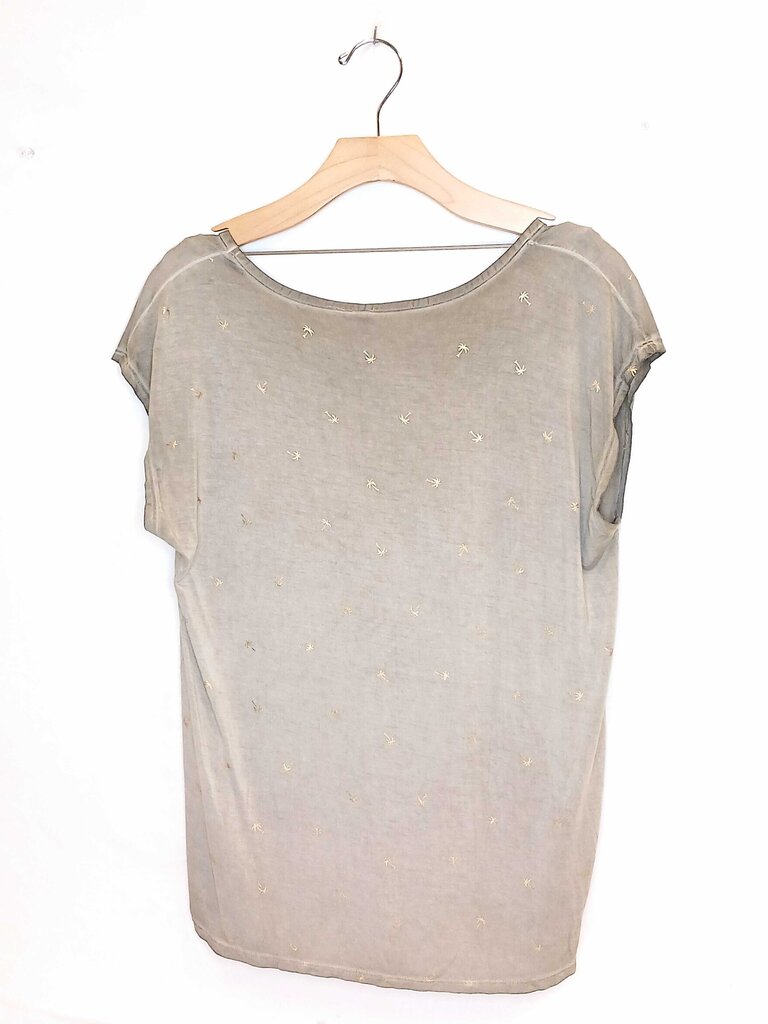 Cable & Gauge Short Sleeve Top Psalm Tree Pattern