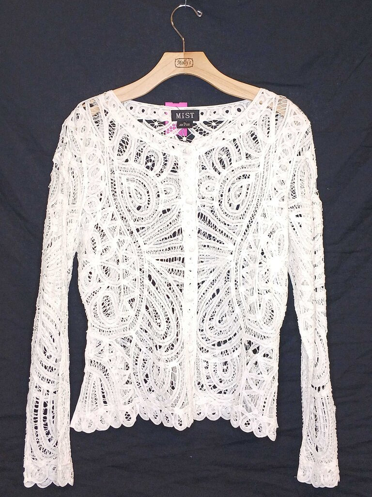 Mist Lace Button Up Top