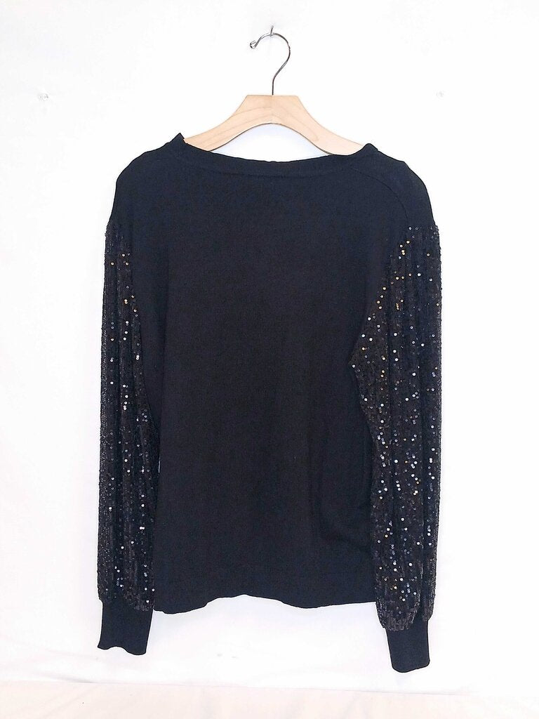 Adriana Papell Sequin Puff Sleeve Top