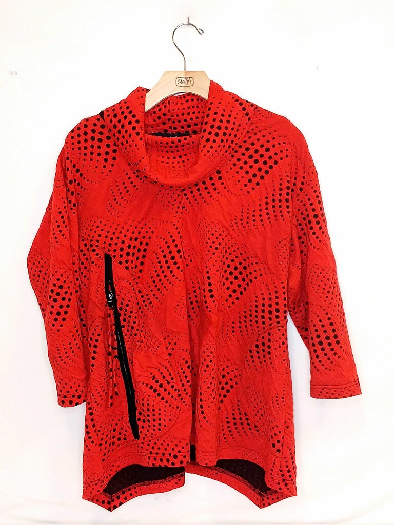 Ali Miles Dotted Long Sleeve Top