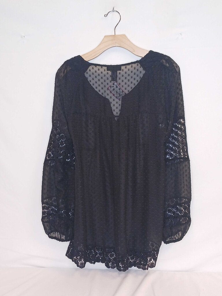 Alfani Floral Sheer Long Sleeve Top