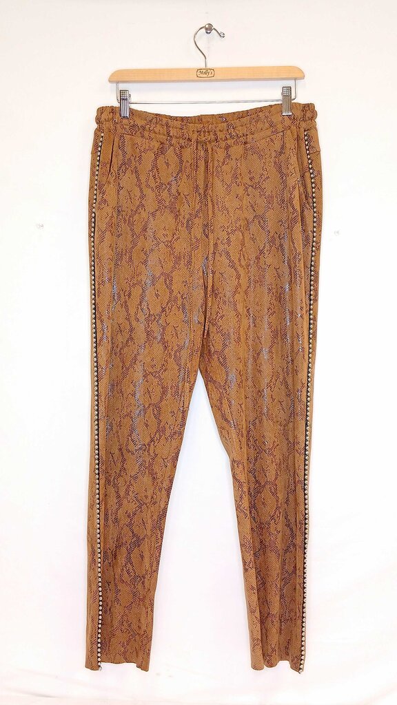Alberto Makali Snake Print Beaded Side Seam Pants