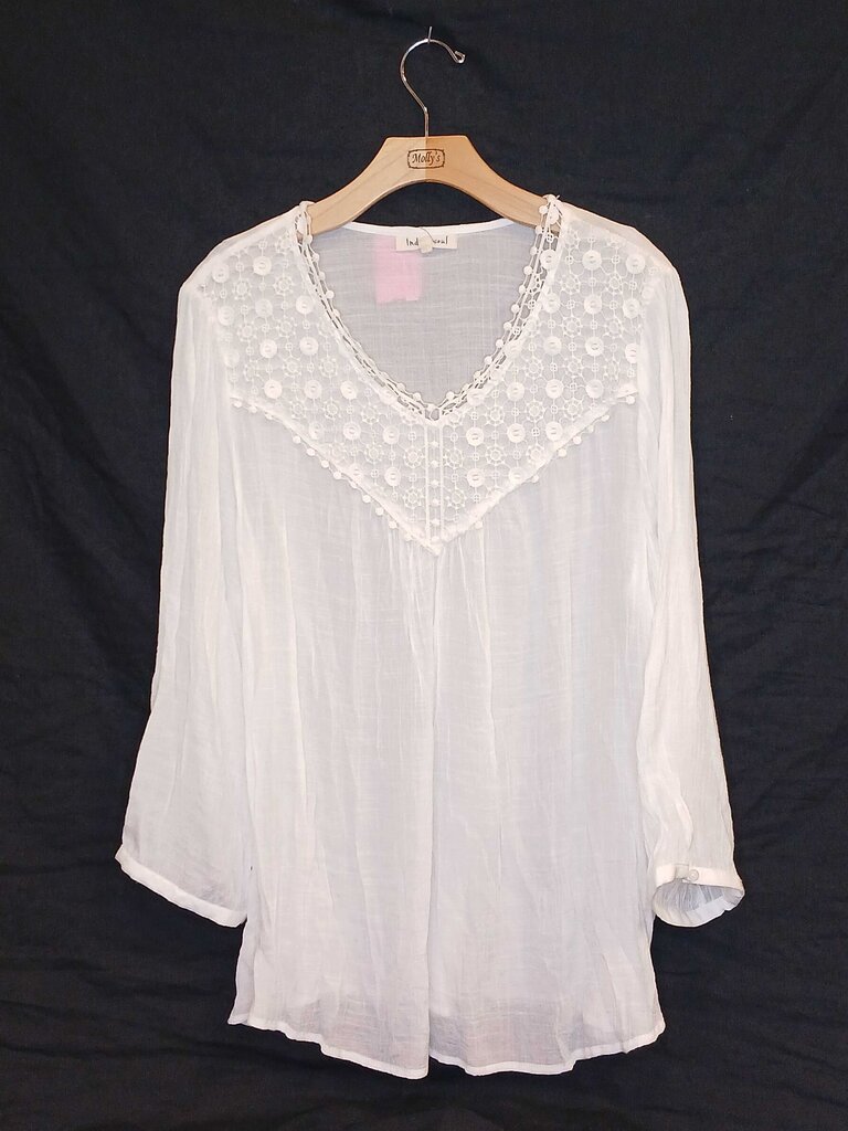 Indigo Soul Embroidered Collar Top