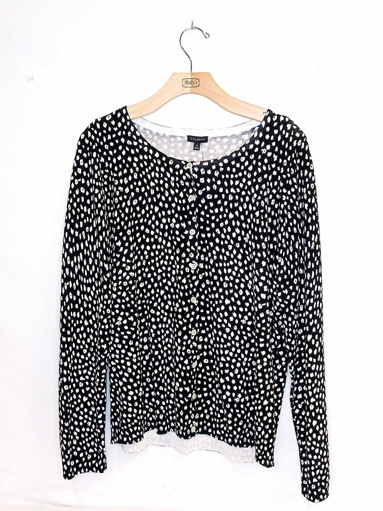 Talbots Patterned Button Up Cardigan