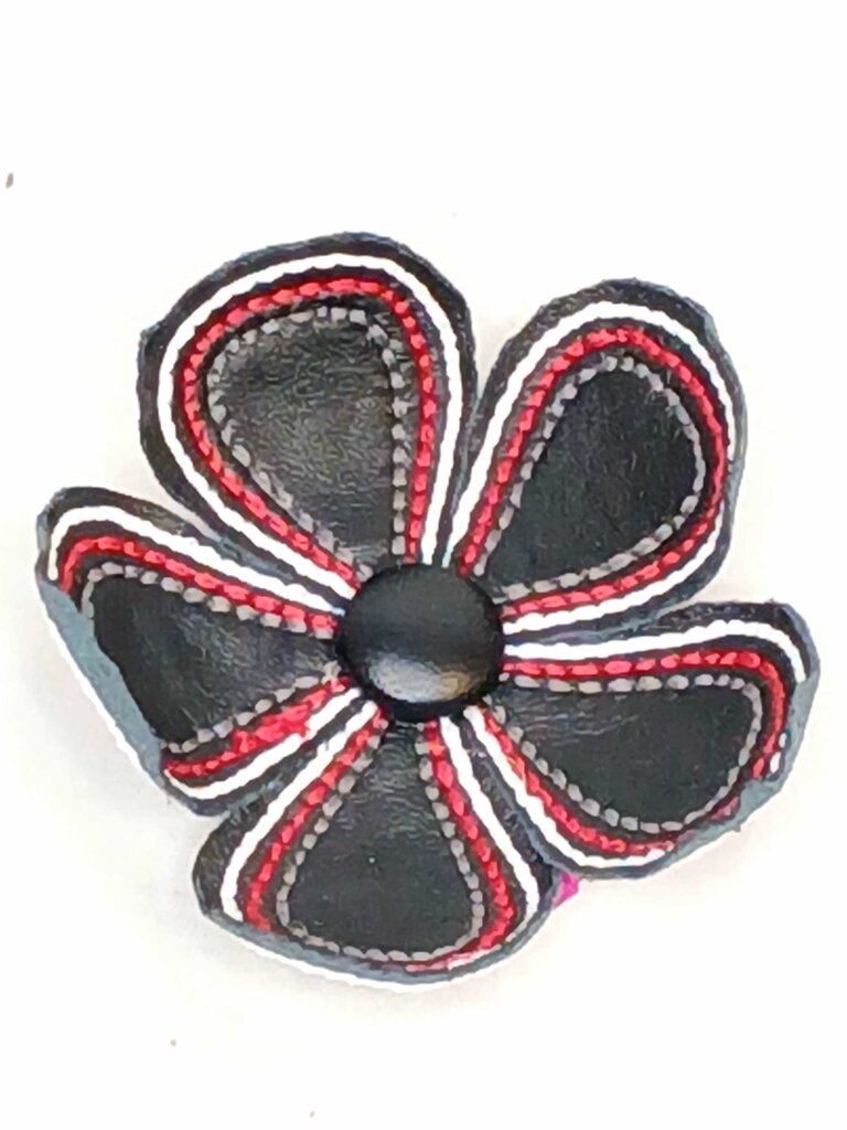 Worth Embroidered Flower Brooch