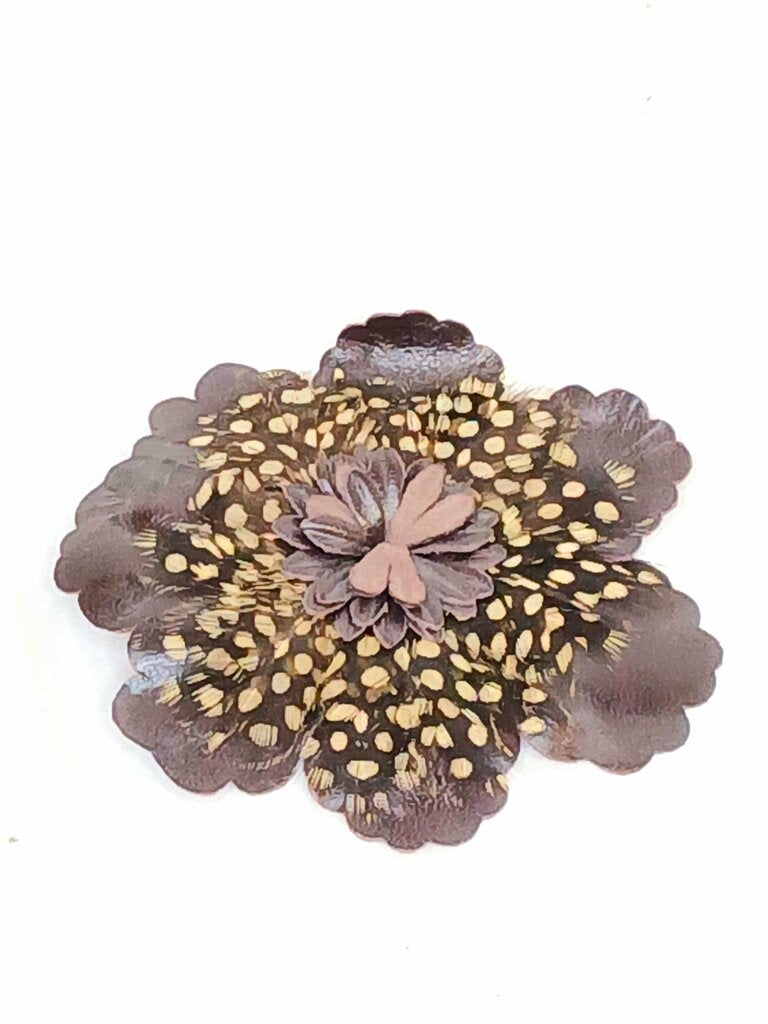 Worth Flower Feather Brooch
