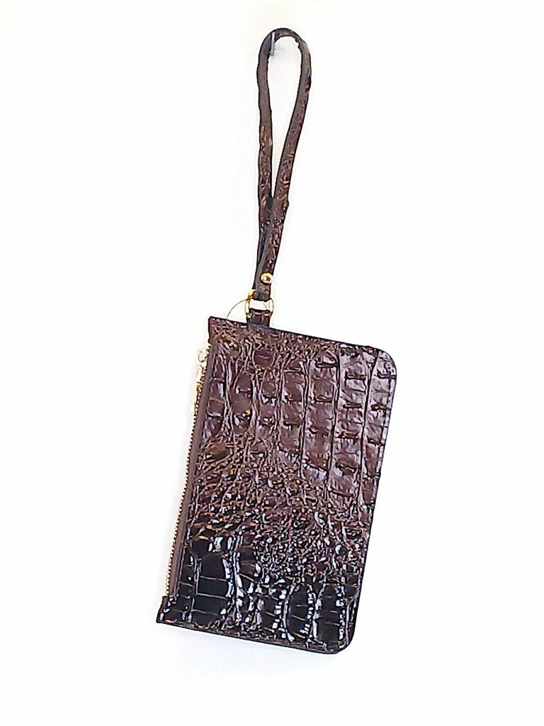 All Brand Croc Embossed Textured Wristlet