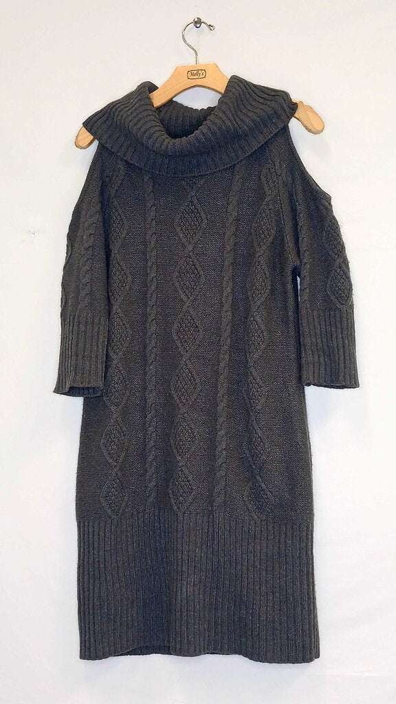 Sandra Darren Crowel Neck Cold Shoulder Sweater Dress