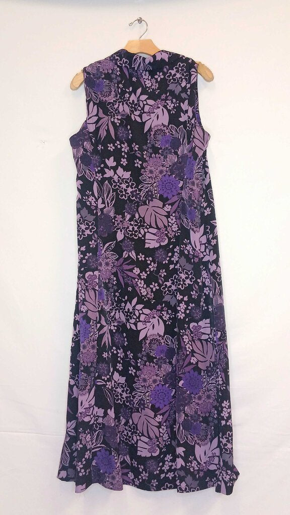 Danny & Nicole Long Sleeveless Button Up Floral Dress
